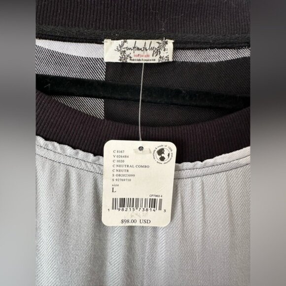 Free People Sugar Cookie Flannel Pullover Colorblock Women's Top L - Picture 3 of 4